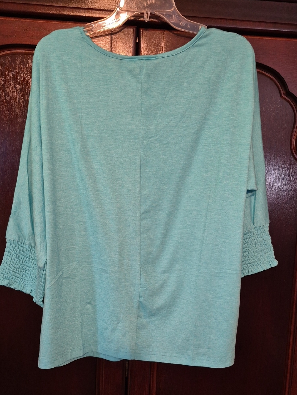 NEW Turquoise Top XL    3/4 Sleeve DOKOTOO - Picture 2 of 7